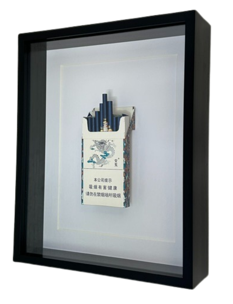 Opened Blue Shadow-Box Frame